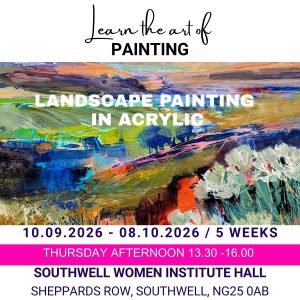 Landscape painting in acrylic