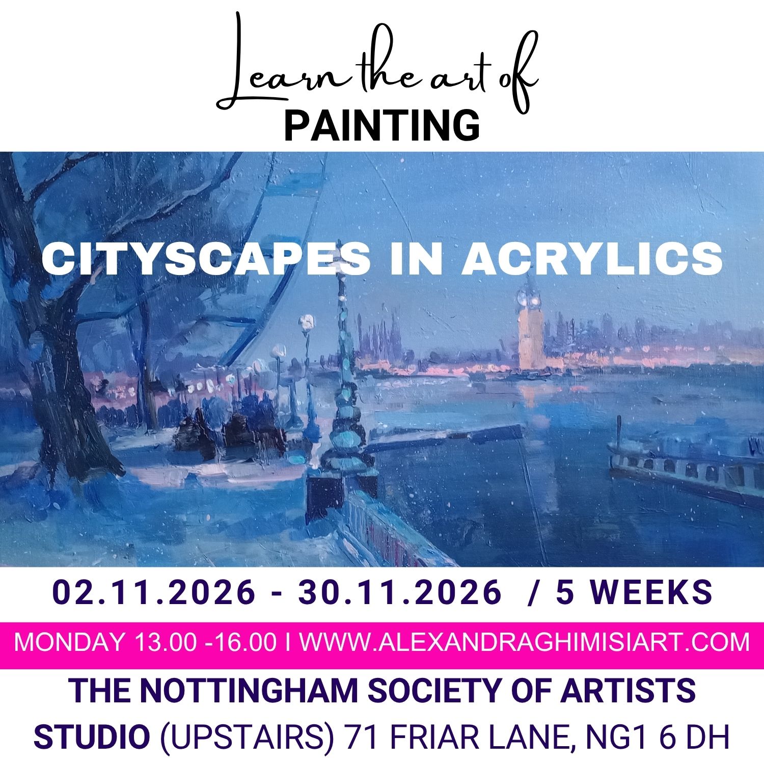 Cityscape Painting in Acrylics